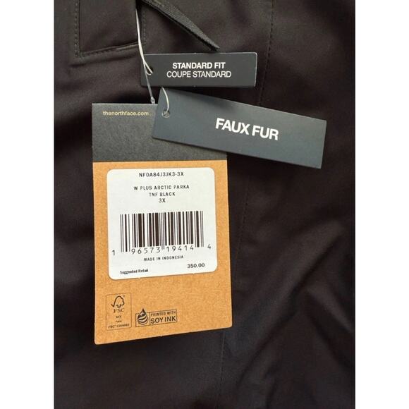 The North Face Womens Arctic Parka Coat 600 Down Fill Black 3XL Fur Hood $350 - Picture 12 of 16